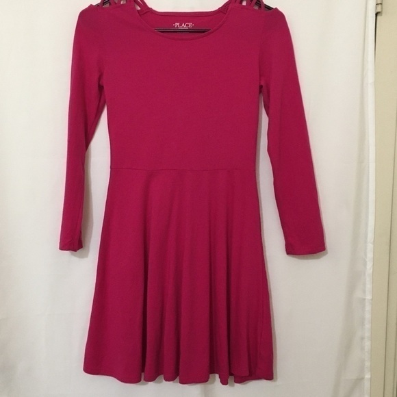3/$35❤️Children’s Place pink long sleeve dress L - Picture 2 of 7